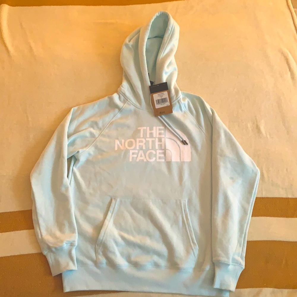 Ice blue North face sweatshirt- brand new and never worn!